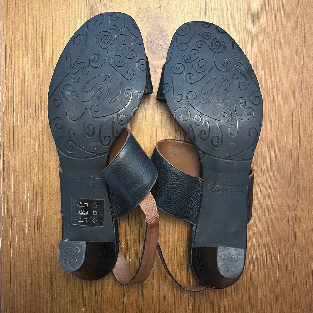 Brighton Town Black heeled sandals, 8.5 - Picture 4 of 6